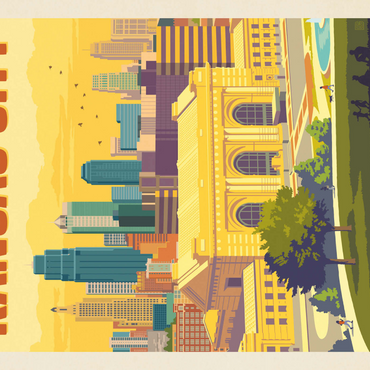 Darstellung des Puzzle Motivs Missouri: Kansas City, Union Station, Vintage Poster 1000 Puzzle 3D Modell