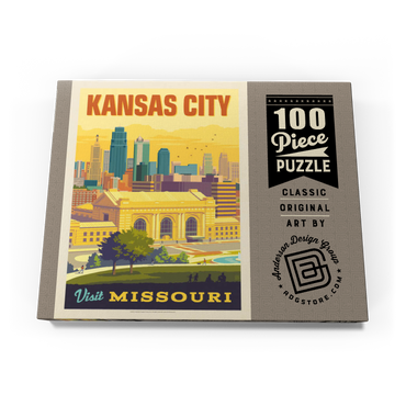 Darstellung des Puzzle Motivs Missouri: Kansas City, Union Station, Vintage Poster 100 Puzzle Schachtel Ansicht3