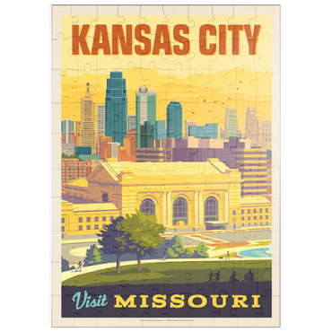 Darstellung des Puzzle Motivs puzzleplate Missouri: Kansas City, Union Station, Vintage Poster 100 Puzzle