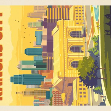 Darstellung des Puzzle Motivs Missouri: Kansas City, Union Station, Vintage Poster 100 Puzzle 3D Modell