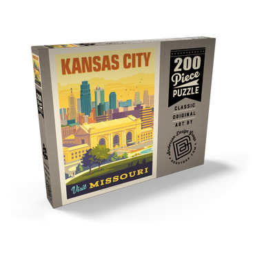 Darstellung des Puzzle Motivs Missouri: Kansas City, Union Station, Vintage Poster 200 Puzzle Schachtel Ansicht2
