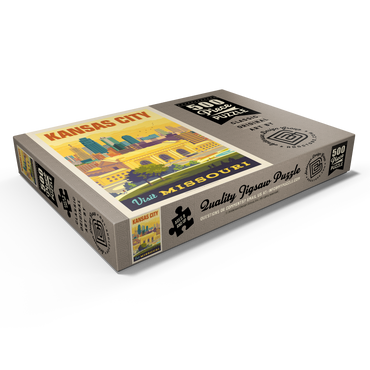 Darstellung des Puzzle Motivs Missouri: Kansas City, Union Station, Vintage Poster 500 Puzzle Schachtel Ansicht1