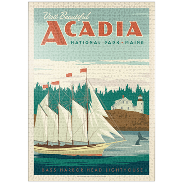 Darstellung des Puzzle Motivs puzzleplate Acadia National Park: Bass Harbor Head, Vintage Poster 1000 Puzzle