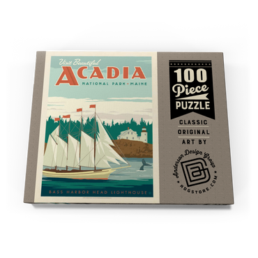 Darstellung des Puzzle Motivs Acadia National Park: Bass Harbor Head, Vintage Poster 100 Puzzle Schachtel Ansicht3