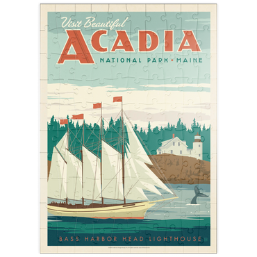 Darstellung des Puzzle Motivs puzzleplate Acadia National Park: Bass Harbor Head, Vintage Poster 100 Puzzle