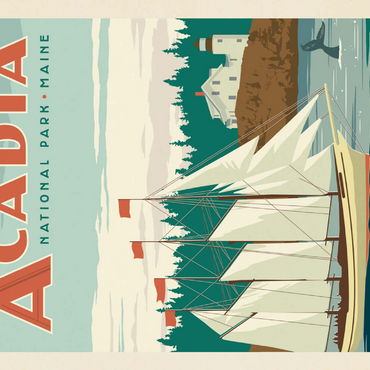 Darstellung des Puzzle Motivs Acadia National Park: Bass Harbor Head, Vintage Poster 200 Puzzle 3D Modell