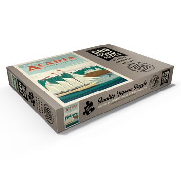 Darstellung des Puzzle Motivs Acadia National Park: Bass Harbor Head, Vintage Poster 500 Puzzle Schachtel Ansicht1