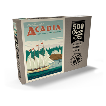 Darstellung des Puzzle Motivs Acadia National Park: Bass Harbor Head, Vintage Poster 500 Puzzle Schachtel Ansicht2
