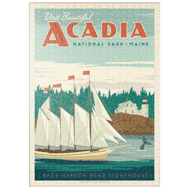 Darstellung des Puzzle Motivs puzzleplate Acadia National Park: Bass Harbor Head, Vintage Poster 500 Puzzle
