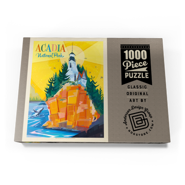 Darstellung des Puzzle Motivs Acadia National Park: Lighthouse (Mod Design), Vintage Poster 1000 Puzzle Schachtel Ansicht3