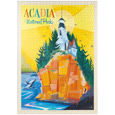Darstellung des Puzzle Motivs puzzleplate Acadia National Park: Lighthouse (Mod Design), Vintage Poster 1000 Puzzle