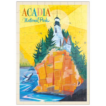 Darstellung des Puzzle Motivs puzzleplate Acadia National Park: Lighthouse (Mod Design), Vintage Poster 100 Puzzle