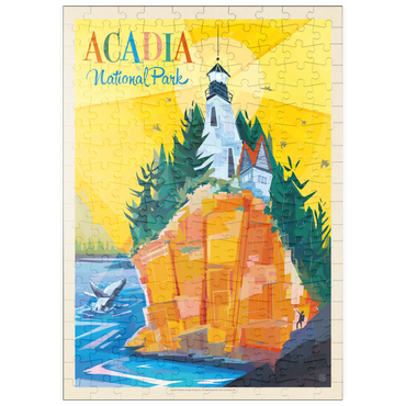 Darstellung des Puzzle Motivs puzzleplate Acadia National Park: Lighthouse (Mod Design), Vintage Poster 200 Puzzle