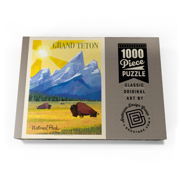Darstellung des Puzzle Motivs Grand Teton National Park (Mod Design), Vintage Poster 1000 Puzzle Schachtel Ansicht3