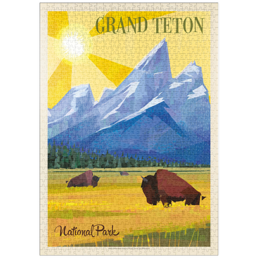 Darstellung des Puzzle Motivs puzzleplate Grand Teton National Park (Mod Design), Vintage Poster 1000 Puzzle