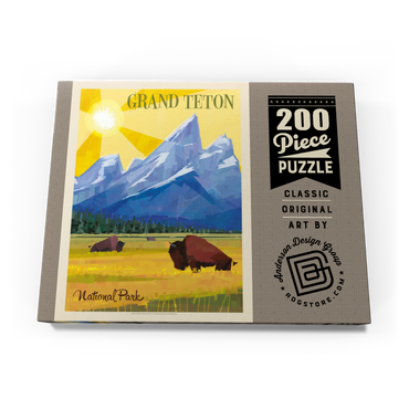 Darstellung des Puzzle Motivs Grand Teton National Park (Mod Design), Vintage Poster 200 Puzzle Schachtel Ansicht3