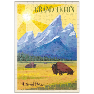 Darstellung des Puzzle Motivs puzzleplate Grand Teton National Park (Mod Design), Vintage Poster 200 Puzzle