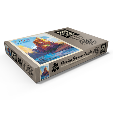 Darstellung des Puzzle Motivs Zion National Park: Angels Landing (Mod Design), Vintage Poster 1000 Puzzle Schachtel Ansicht1