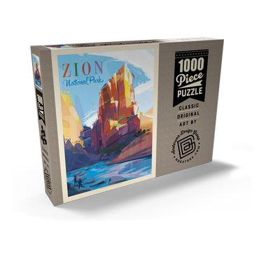 Darstellung des Puzzle Motivs Zion National Park: Angels Landing (Mod Design), Vintage Poster 1000 Puzzle Schachtel Ansicht2