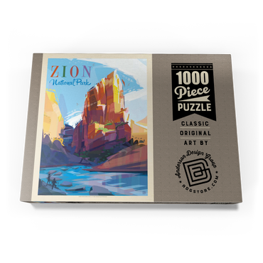 Darstellung des Puzzle Motivs Zion National Park: Angels Landing (Mod Design), Vintage Poster 1000 Puzzle Schachtel Ansicht3