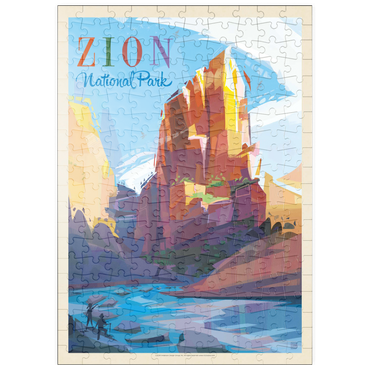 Darstellung des Puzzle Motivs puzzleplate Zion National Park: Angels Landing (Mod Design), Vintage Poster 200 Puzzle