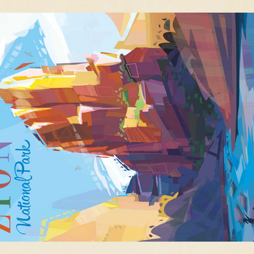 Darstellung des Puzzle Motivs Zion National Park: Angels Landing (Mod Design), Vintage Poster 200 Puzzle 3D Modell