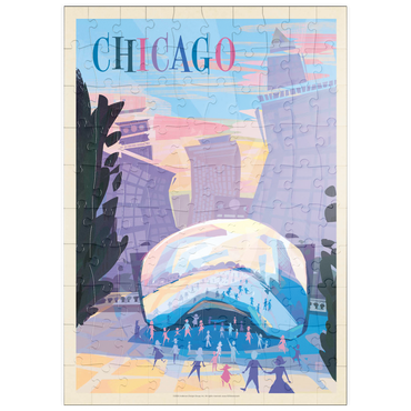 Darstellung des Puzzle Motivs puzzleplate Chicago, IL: Millennium Park (Mod Design), Vintage Poster 100 Puzzle