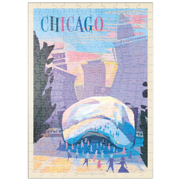 Darstellung des Puzzle Motivs puzzleplate Chicago, IL: Millennium Park (Mod Design), Vintage Poster 200 Puzzle