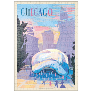 Darstellung des Puzzle Motivs puzzleplate Chicago, IL: Millennium Park (Mod Design), Vintage Poster 500 Puzzle