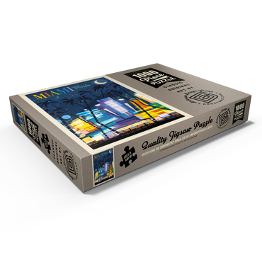 Darstellung des Puzzle Motivs Miami, FL: South Beach (Mod Design), Vintage Poster 1000 Puzzle Schachtel Ansicht1