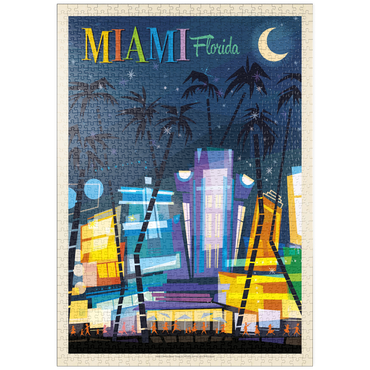 Darstellung des Puzzle Motivs puzzleplate Miami, FL: South Beach (Mod Design), Vintage Poster 1000 Puzzle