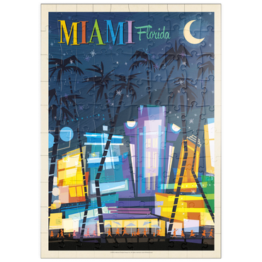 Darstellung des Puzzle Motivs puzzleplate Miami, FL: South Beach (Mod Design), Vintage Poster 100 Puzzle