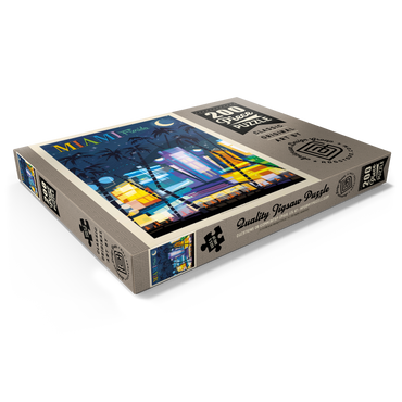Darstellung des Puzzle Motivs Miami, FL: South Beach (Mod Design), Vintage Poster 200 Puzzle Schachtel Ansicht1