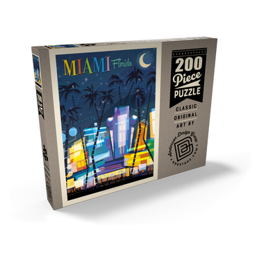 Darstellung des Puzzle Motivs Miami, FL: South Beach (Mod Design), Vintage Poster 200 Puzzle Schachtel Ansicht2