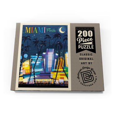 Darstellung des Puzzle Motivs Miami, FL: South Beach (Mod Design), Vintage Poster 200 Puzzle Schachtel Ansicht3