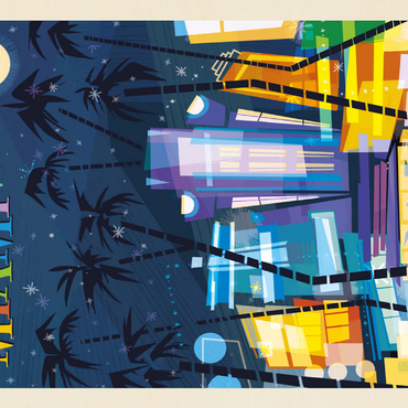 Darstellung des Puzzle Motivs Miami, FL: South Beach (Mod Design), Vintage Poster 200 Puzzle 3D Modell