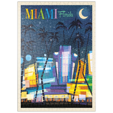 Darstellung des Puzzle Motivs puzzleplate Miami, FL: South Beach (Mod Design), Vintage Poster 500 Puzzle