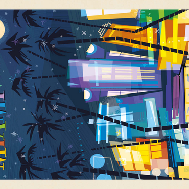 Darstellung des Puzzle Motivs Miami, FL: South Beach (Mod Design), Vintage Poster 500 Puzzle 3D Modell