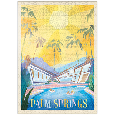 Darstellung des Puzzle Motivs puzzleplate Palm Springs, CA (Mod Design), Vintage Poster 1000 Puzzle