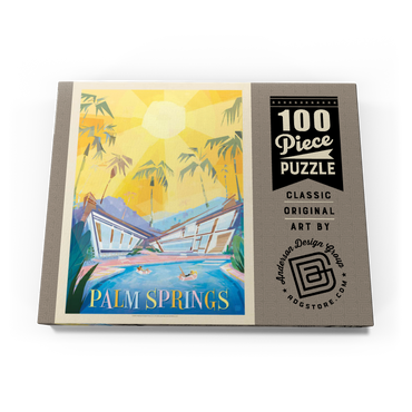 Darstellung des Puzzle Motivs Palm Springs, CA (Mod Design), Vintage Poster 100 Puzzle Schachtel Ansicht3