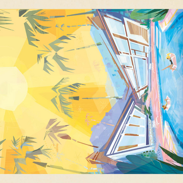 Darstellung des Puzzle Motivs Palm Springs, CA (Mod Design), Vintage Poster 100 Puzzle 3D Modell