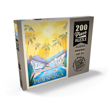 Darstellung des Puzzle Motivs Palm Springs, CA (Mod Design), Vintage Poster 200 Puzzle Schachtel Ansicht2