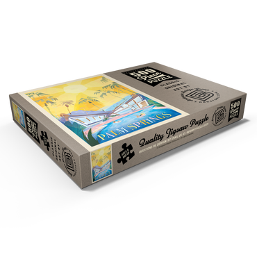 Darstellung des Puzzle Motivs Palm Springs, CA (Mod Design), Vintage Poster 500 Puzzle Schachtel Ansicht1