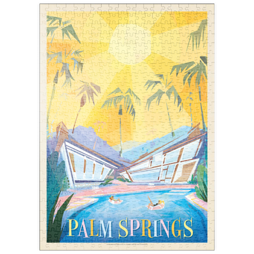 Darstellung des Puzzle Motivs puzzleplate Palm Springs, CA (Mod Design), Vintage Poster 500 Puzzle