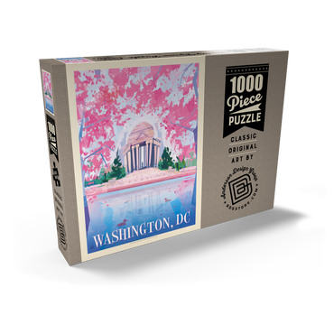 Darstellung des Puzzle Motivs Washington, DC: Jefferson Memorial In Bloom (Mod Design), Vintage Poster 1000 Puzzle Schachtel Ansicht2