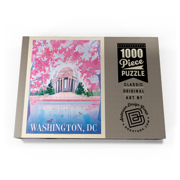 Darstellung des Puzzle Motivs Washington, DC: Jefferson Memorial In Bloom (Mod Design), Vintage Poster 1000 Puzzle Schachtel Ansicht3