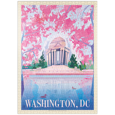Darstellung des Puzzle Motivs puzzleplate Washington, DC: Jefferson Memorial In Bloom (Mod Design), Vintage Poster 1000 Puzzle