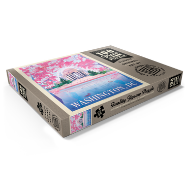 Darstellung des Puzzle Motivs Washington, DC: Jefferson Memorial In Bloom (Mod Design), Vintage Poster 100 Puzzle Schachtel Ansicht1