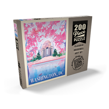 Darstellung des Puzzle Motivs Washington, DC: Jefferson Memorial In Bloom (Mod Design), Vintage Poster 200 Puzzle Schachtel Ansicht2