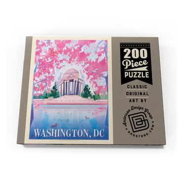Darstellung des Puzzle Motivs Washington, DC: Jefferson Memorial In Bloom (Mod Design), Vintage Poster 200 Puzzle Schachtel Ansicht3
